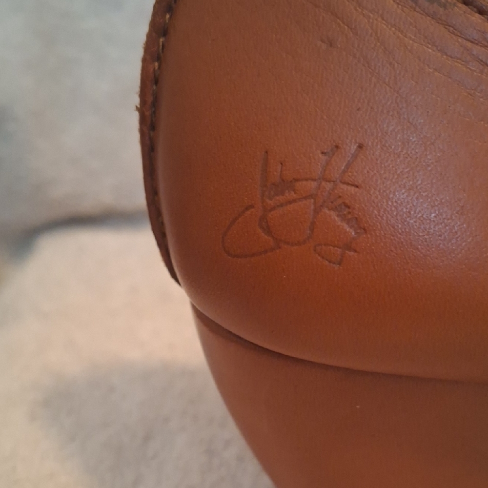 Leather Buckle Clog Heels in Cognac Brown - Picture 2 of 12